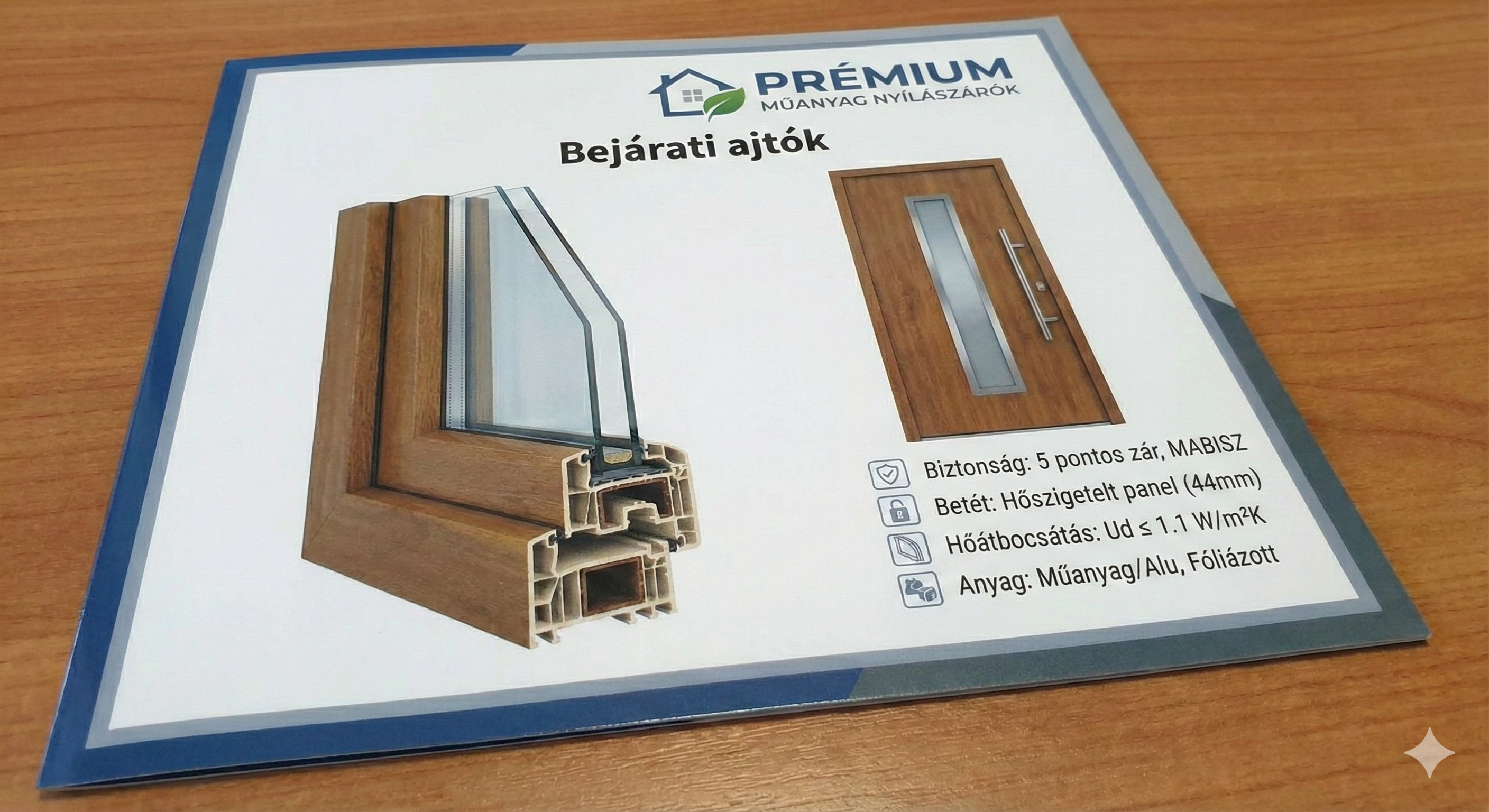 Hőszigetelt bejárati ajtó szerkezet beépítve