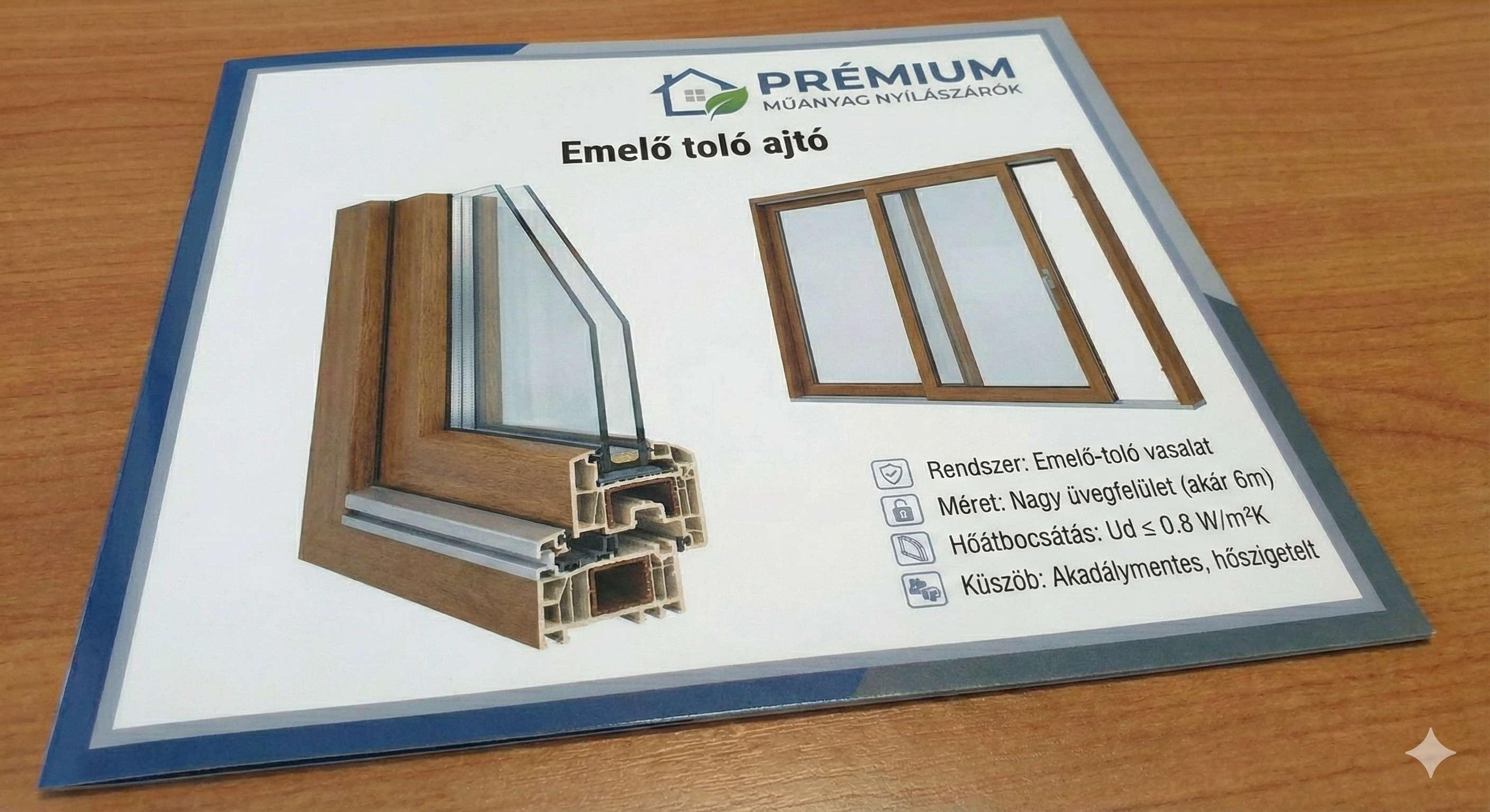 Nagy üvegfelületű emelő-toló ajtó profil